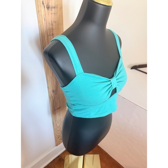 Forever 21 Teal Knot Front Crop Top Bralette Tank Medium - Picture 2 of 4